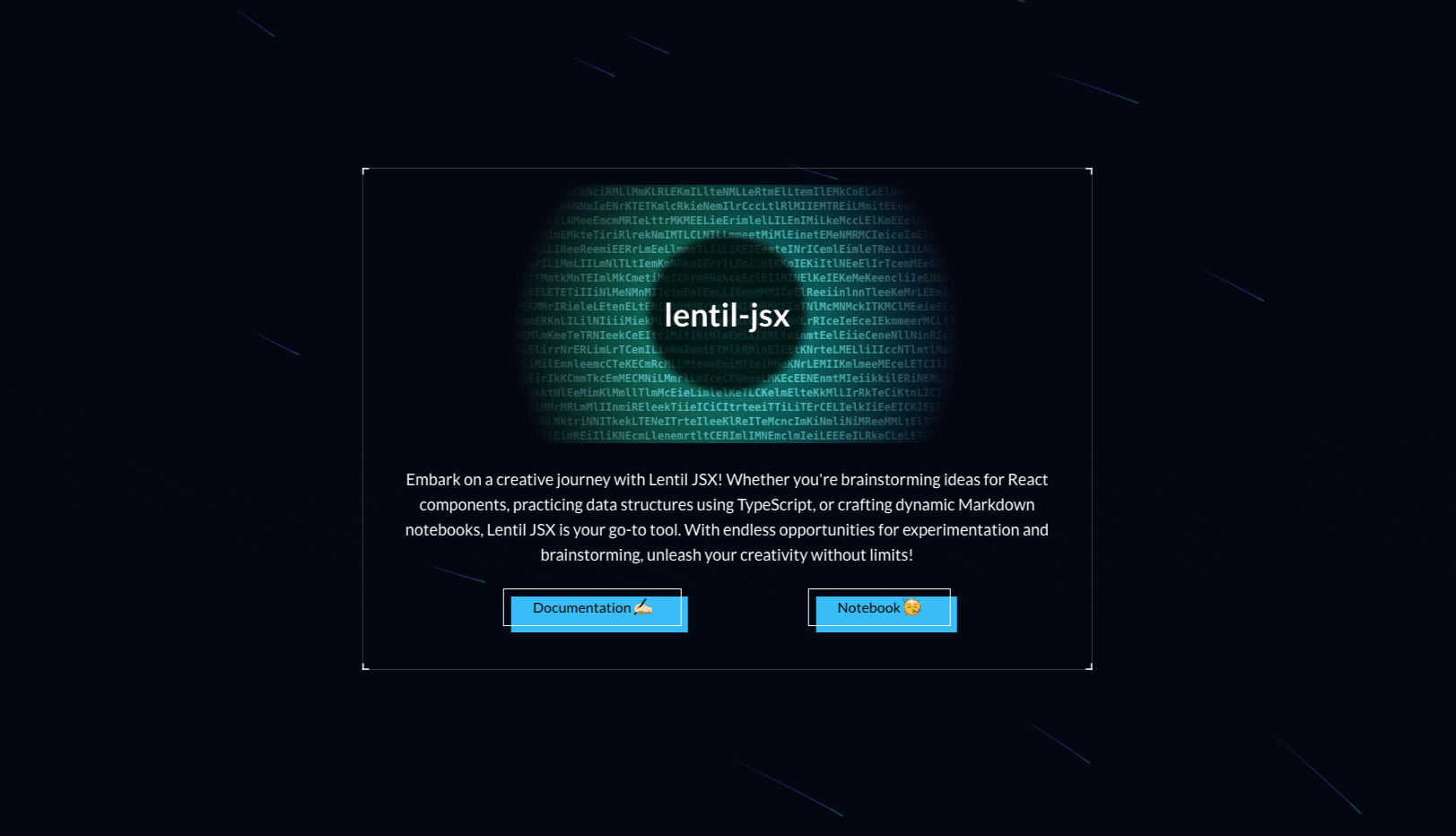 Lentil-JSX in-browser React bundler and code editor interface